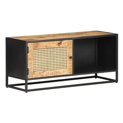 vidaXL Rough Mango Wood TV Cabinet Natural Cane Stereo Media Stand Sideboard