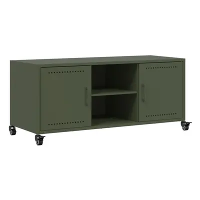 vidaXL TV Cabinet TV Stand TV Unit Media Cabinet Olive Green Cold-rolled Steel