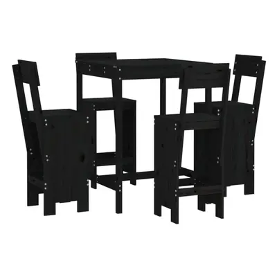 (black pine) vidaXL Garden Bar Set Outdoor Bar Table Set Bar Stool Piece Solid Wood Pine