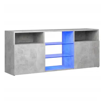 vidaXL TV Cabinet with LED Lights Concrete Grey Living Room TV Stand Unit