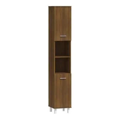 (brown oak) vidaXL Bathroom Cabinet Washroom Cupboard Storage Shelf Rack Engineered Wood