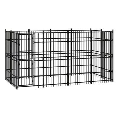 vidaXL Outdoor Dog Kennel Steel Outdoor Puppy Enclosure Dog Pet Supply Cage