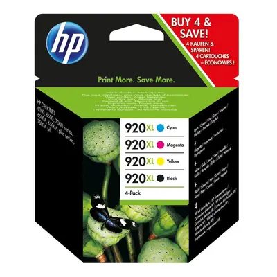 4pk HP 920XL High Yield Black, Cyan, Magenta & Yellow Ink Cartridges