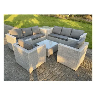 Fimous Corner Rattan Garden Outdoor Sofa Set Chairs Sofa Seater