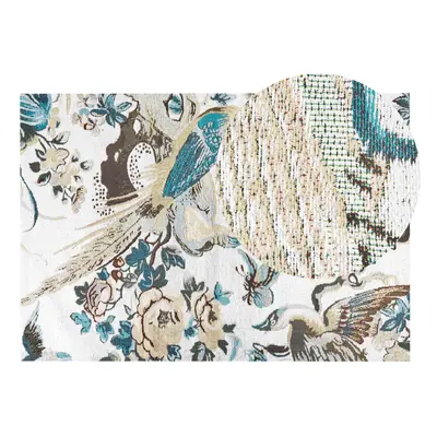 Cotton Area Rug Birds Motif x cm Multicolour ARIHA