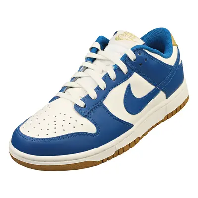 (3.5) Nike Dunk Low Womens Fashion Trainers in White Blue