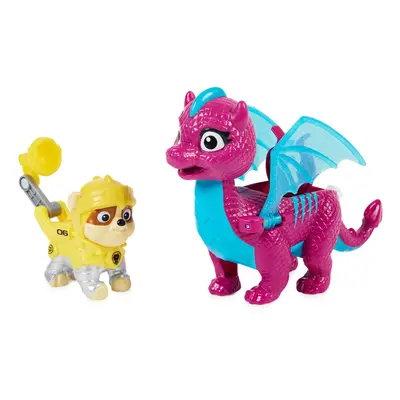 Paw Patrol, Rescue Knights Rubble and Dragon Blizzie Action Figures Set, Kids Toys for Ages and 