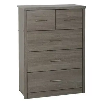 Lisbon 3+2 Drawer Chest Black Wood Grain