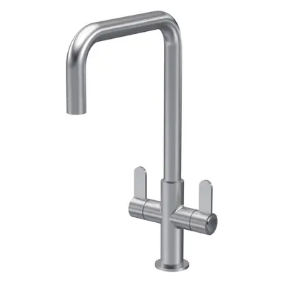 Kitchen Mono Mixer Tap with Lever Handles, 361mm - Brushed Nickel