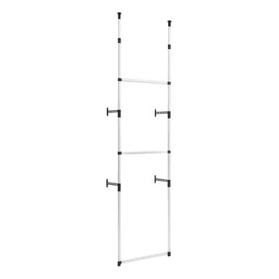 vidaXL Telescopic Wardrobe System with Rods Aluminium Clothes Storage Rack