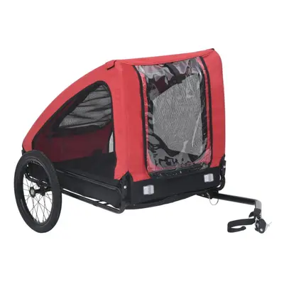 vidaXL Pet Bike Trailer Dog Carrier Stroller Dog Bicycle Trailer Red and Black