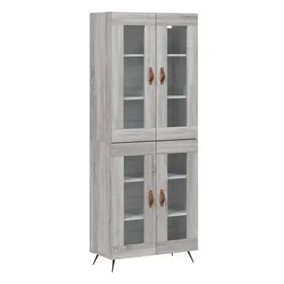 (grey sonoma, glass doors) vidaXL Highboard Sideboard Tall Storage Cabinet Side Cabinet Engineer