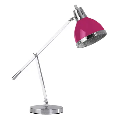 E27 Edison Screw Adjustable Chrome Table Lamp, W Hot Pink