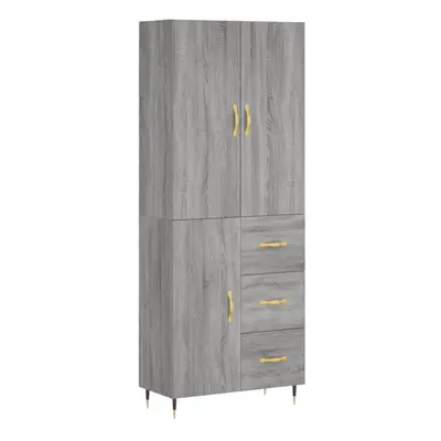 (grey sonoma, door drawers) vidaXL Highboard Sideboard Storage Cabinet Side Cabinet White Engine