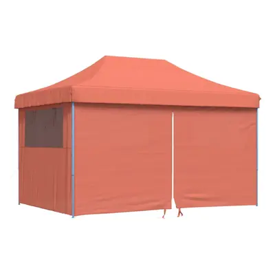 (terracotta, with sidewalls) vidaXL Foldable Tent Pop-up Outdoor Party Tent Garden Gazebo Canopy