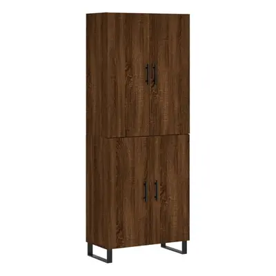 (brown oak, doors) vidaXL Highboard Sideboard Storage Cabinet Side Cabinet White Engineered Wood