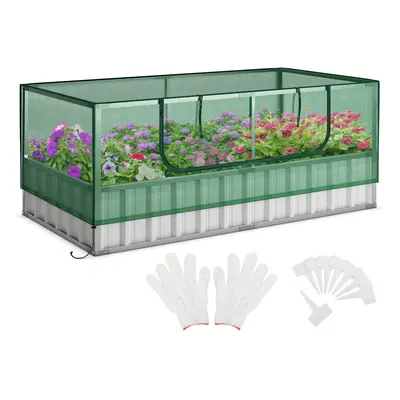 174x90x70CM Outdoor Greenhouse Rectangular Planter Box Kit Garden Raised Bed