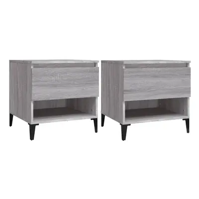 (grey sonoma, pcs) vidaXL 1/2x Side Table White Engineered Wood Sofa Couch End Coffee Lamp Table