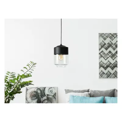 Black and Transparent Glass Ceiling Light JURUA