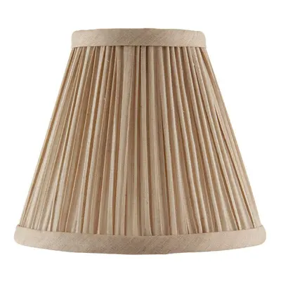 6" Luxury Round Tapered Lamp Shade Beige Pleated Organza Modern Elegant Drum