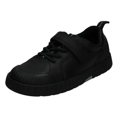 (Black, UK 8.5 Child) Boys Clarks School Shoes Apollo Step - G Fit