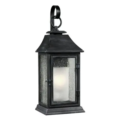 Outdoor IP44 Wall Light Dark Weathered Zinc LED E27 75W d00952