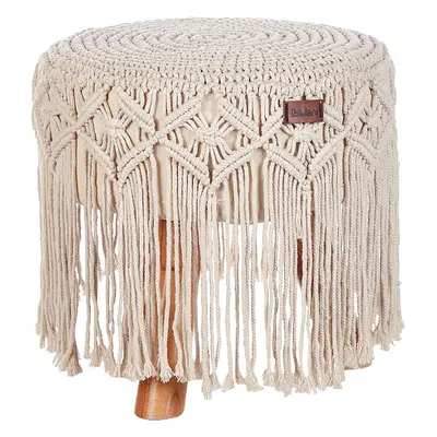 Stool NAWABAD Beige Cotton