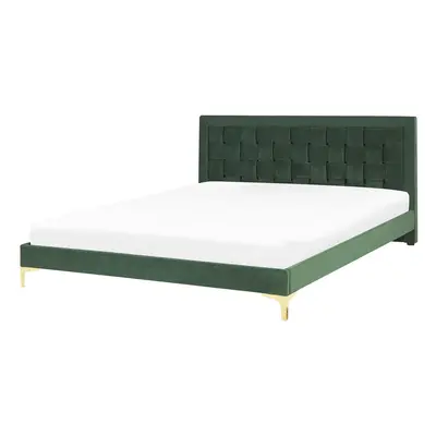 Slatted Bed LIMOUX x cm (EU Super King) Velvet Dark Green