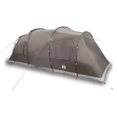 (brown) vidaXL Family Tent Tunnel 6-Person Camping Tent Lightweight Tent Waterproof