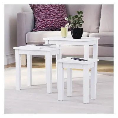 (White) Vida Designs Yorkshire Nest of Wooden Tables