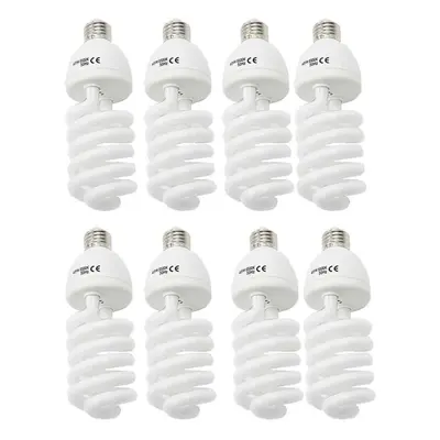 8 Packs 45W 5500K CFL Energy Saving Full Spectrum White Spiral Fluorescent Daylight Bulbs for Ph