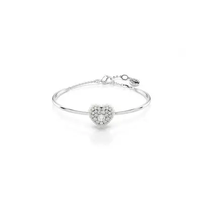 Swarovski Hyperbola White Rhodium Plated Heart Bangle