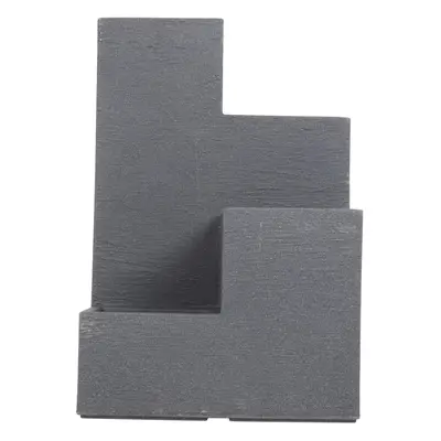 (Dark Grey) Cubed Tiered Plastic Planter Ribbed Effect Pot