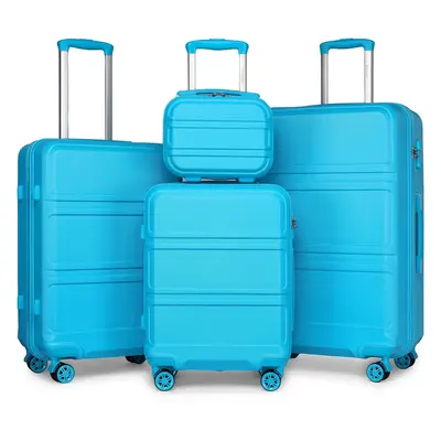 (12/20/24/28 Inch Set) Robin's Egg Blue Lightweight ABS Hard Shell Suitcase with Spinner Wheels 