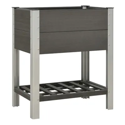 Garden Raised Bed with Shelf 75x50x90 cm WPC Grey