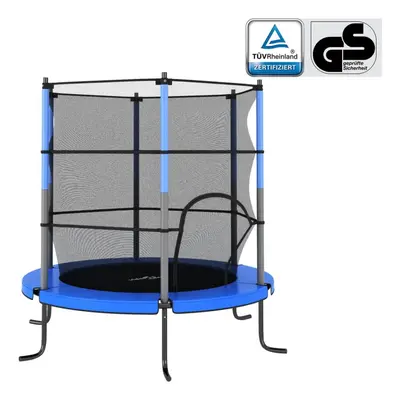 vidaXL Trampoline with Safety Net Round Blue Outdoor Play Equipment Garden