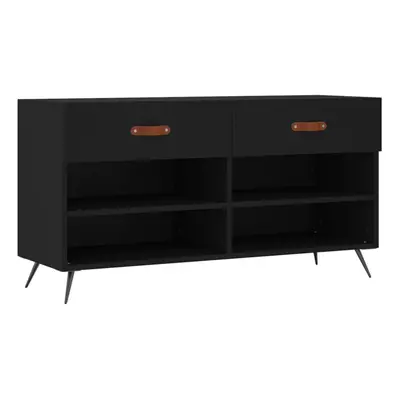 (black) vidaXL Shoe Bench Shoe Shelf Hallway Shoe Storage Cabinet Engineered Wood