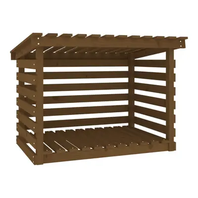 (Honey brown, x x cm) vidaXL Solid Wood Pine Firewood Rack Log Shed Multi Colours 108x73x108/79 