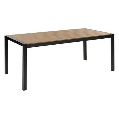 Garden Table Synthetic Material Light Wood-Black VERNIO