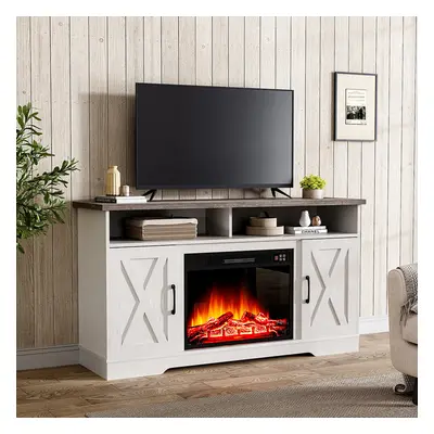 Recessed Electric Fireplace TV Stand with Timer and Remote