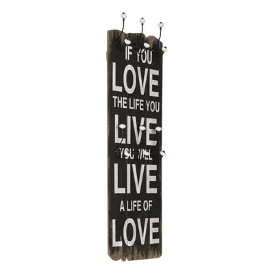 vidaXL Wall-mounted Coat Rack with Hooks 120x40cm LOVE LIVE Hanger Holder