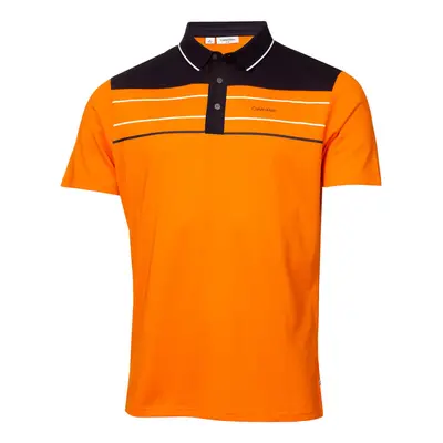 (XL, Orange) Calvin Klein Mens Blackwater Sustainable Easy Care Golf Polo Shirt