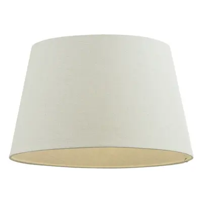 14" Inch Round Tapered Drum Lamp Shade Ivory Linen Fabric Cover Simple Elegant