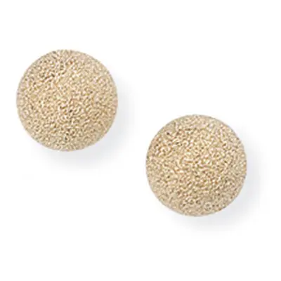 Jewelco London Ladies 9ct Yellow Gold Moondust Frosted Ball Stud Earrings - 5mm - SENR02207