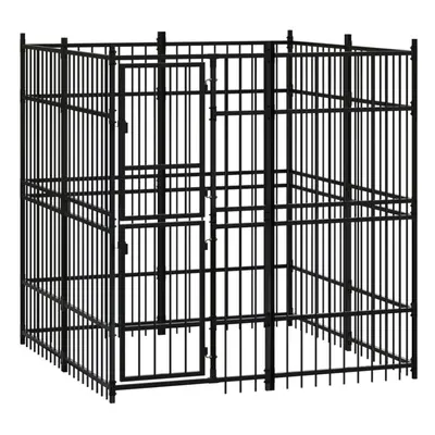 vidaXL Outdoor Dog Kennel Steel Outdoor Puppy Enclosure Dog Pet Supply Cage