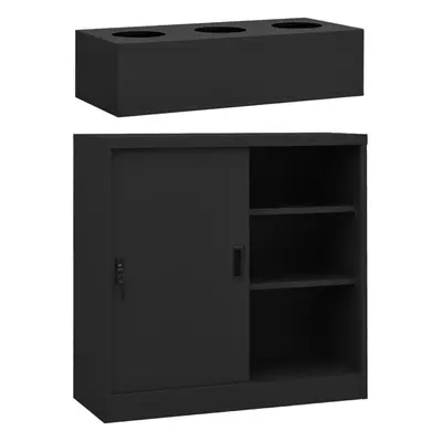 (anthracite) vidaXL Office Cabinet with Sliding Door Filing Storage Cabinet Multi Colours