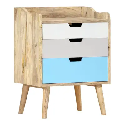 vidaXL Solid Mango Wood Bedside Cabinet 63cm Bedroom Living Room Nightstand