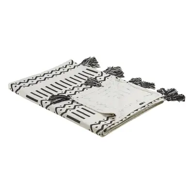 Cotton Blanket x cm Black and White UNNAO