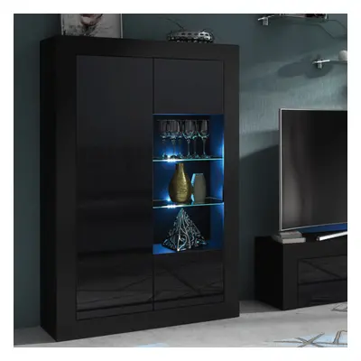 Sideboard 140cm LED Creative Furniture - Black Gloss Doors