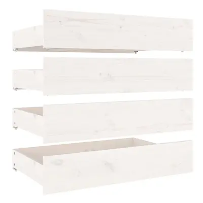 (white, x x cm) vidaXL Bed Drawers Bedroom Wooden Bed Box Storage Unit pcs Solid Wood Pine